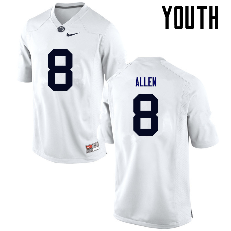 Youth Penn State Nittany Lions #8 Mark Allen College Football Jerseys-White